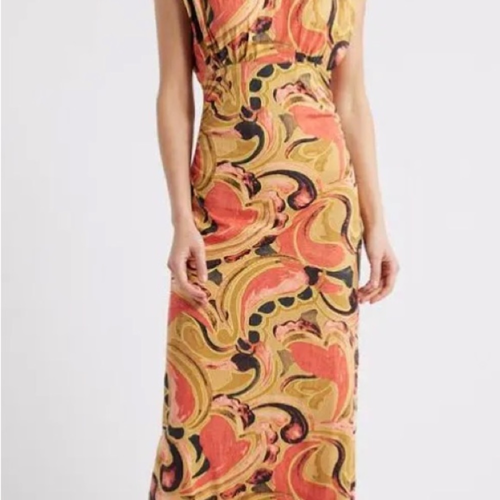 Cleobella DONNA Ankle Dress Osario print Multicolor Swirl Maxi Dress - Picture 4 of 7
